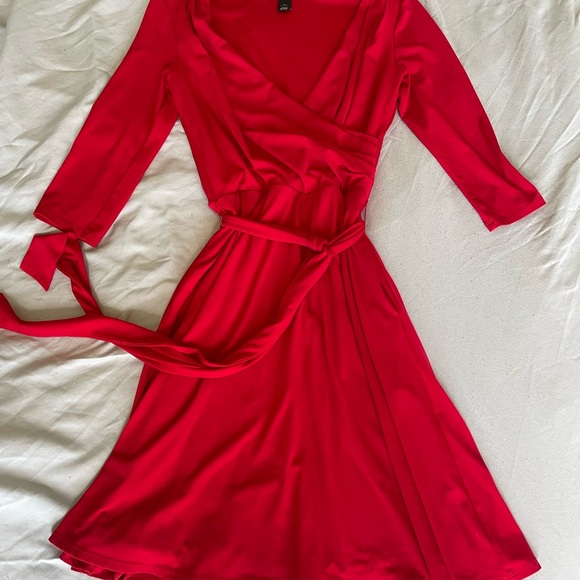 SOLD White House Black Market Timeless Red Wrap Dress - Picture 2 of 7
